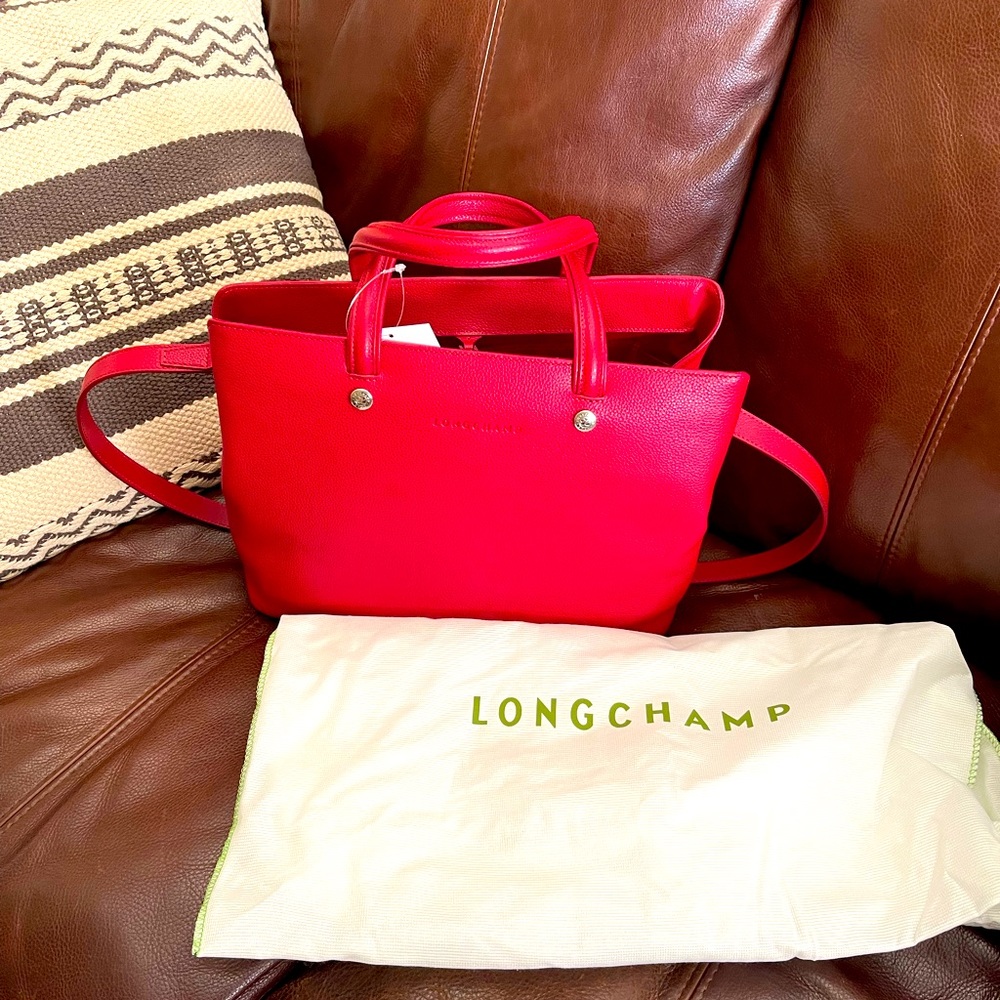 Longchamp red leather purse NWT